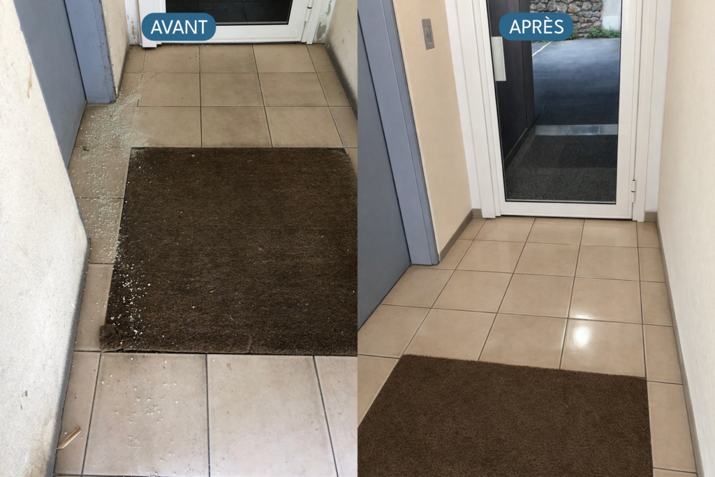 Nettoyage parties communes hall d'entrée