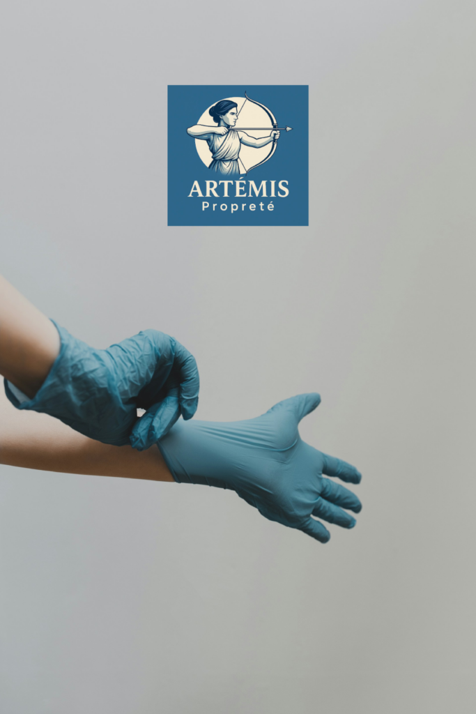 gants nettoyage avec logo